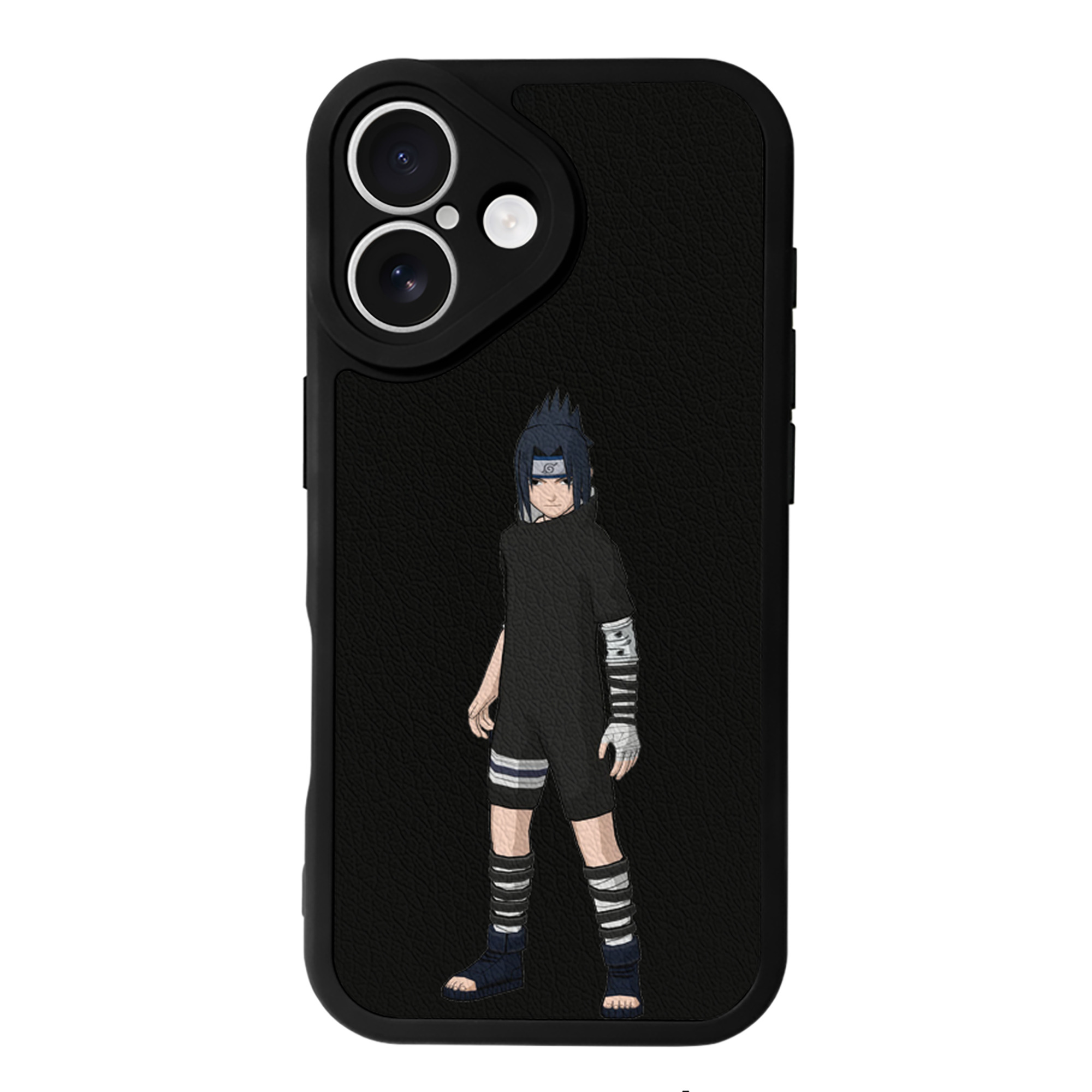 （画像用） NARUTO -ナルト- うちは サスケ Uchiha Sasuke 【iPhone 16シリーズ対応】シリコンスマホケース（レザー調） 材質：シリコン